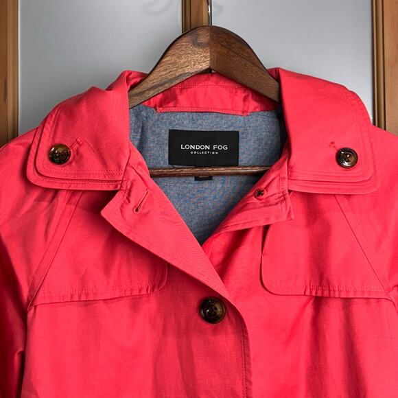 NWT Hisbiscus London Fog Double Collared Hooded Rain Coat - Size PXS - Picture 3 of 11